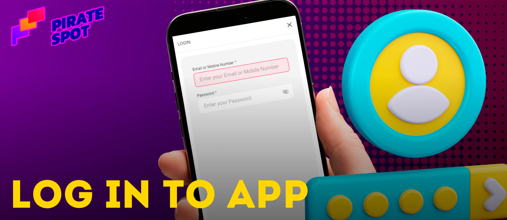 How to sign in to your account in the Pirate Spot app